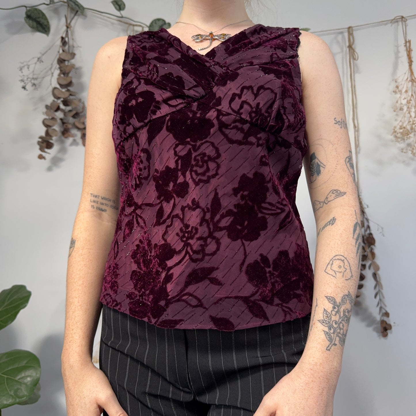 Purple velvet top - size S