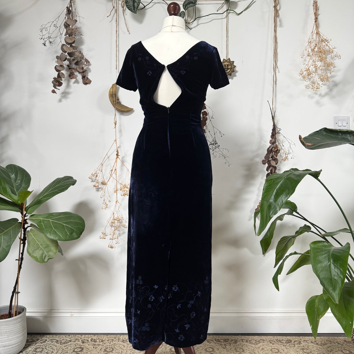 Blue velvet dress - size S