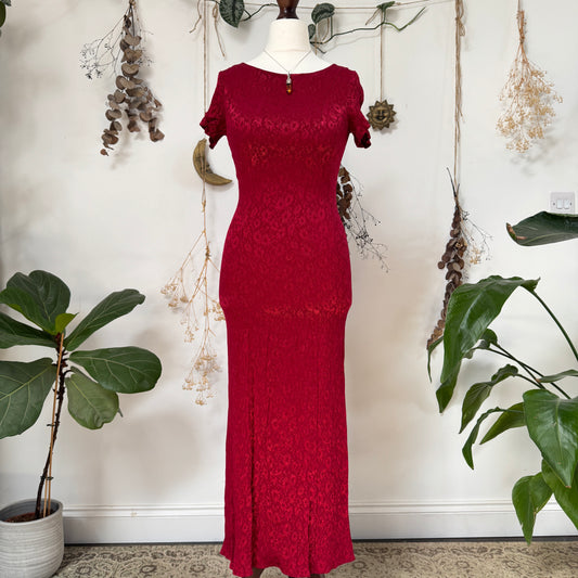 Laura Ashley red floral dress - size S