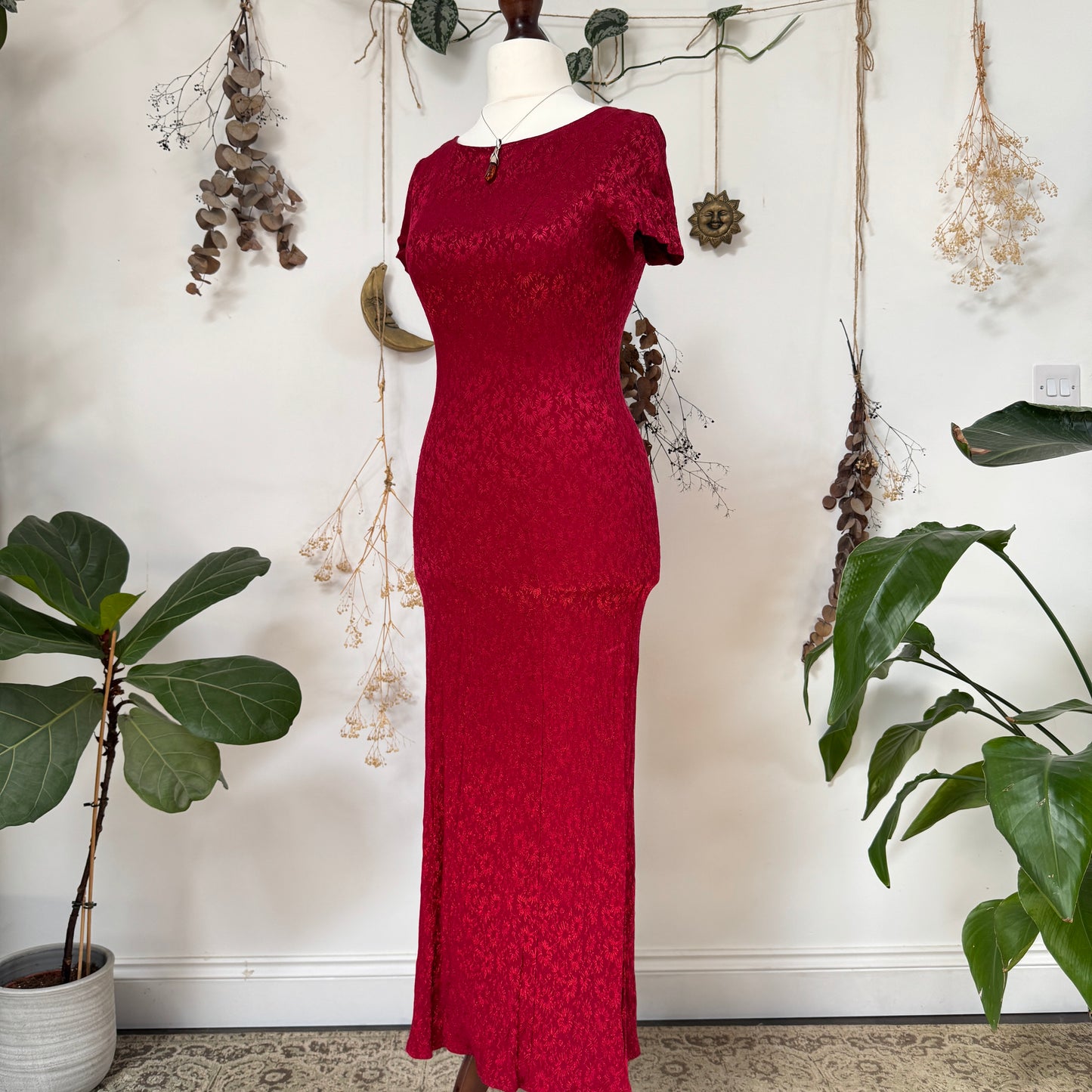 Laura Ashley red floral dress - size S
