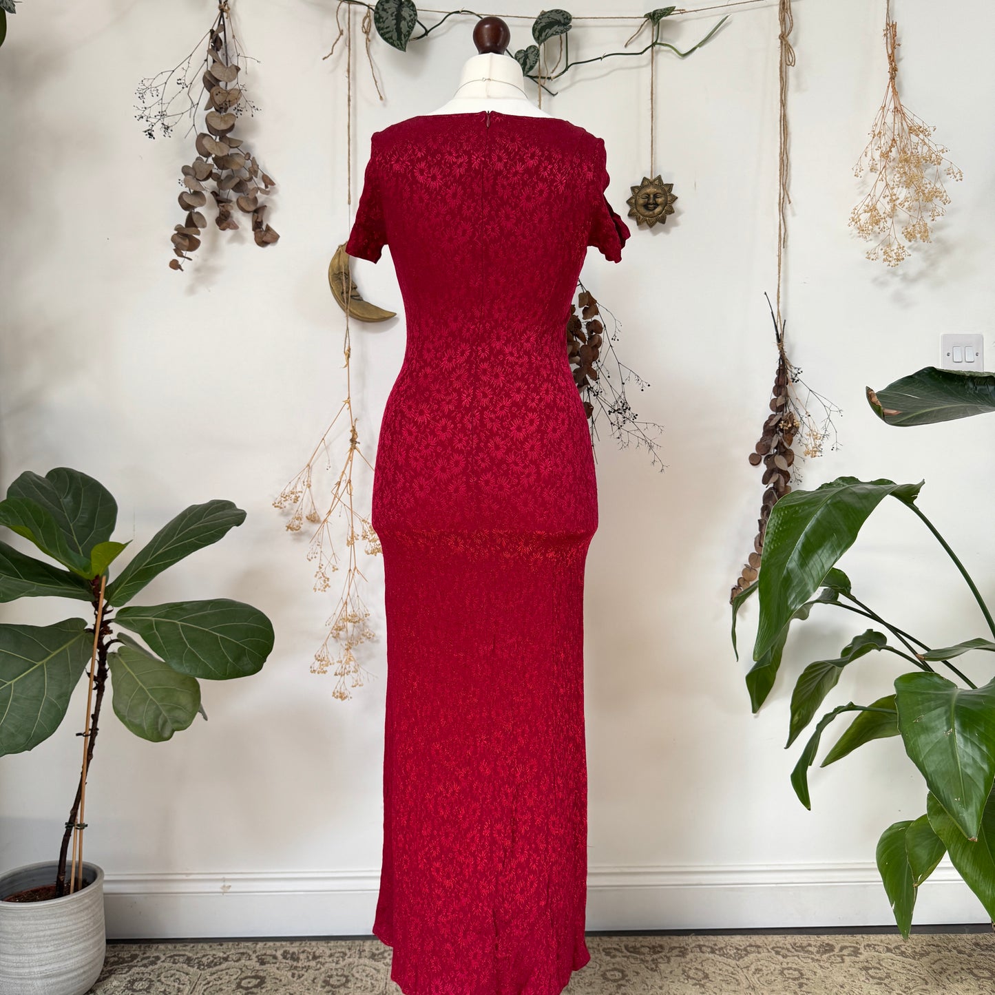 Laura Ashley red floral dress - size S