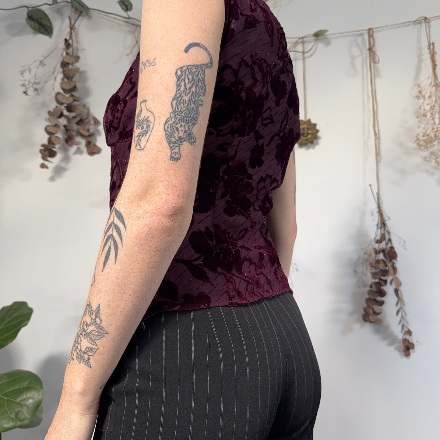 Purple velvet top - size S