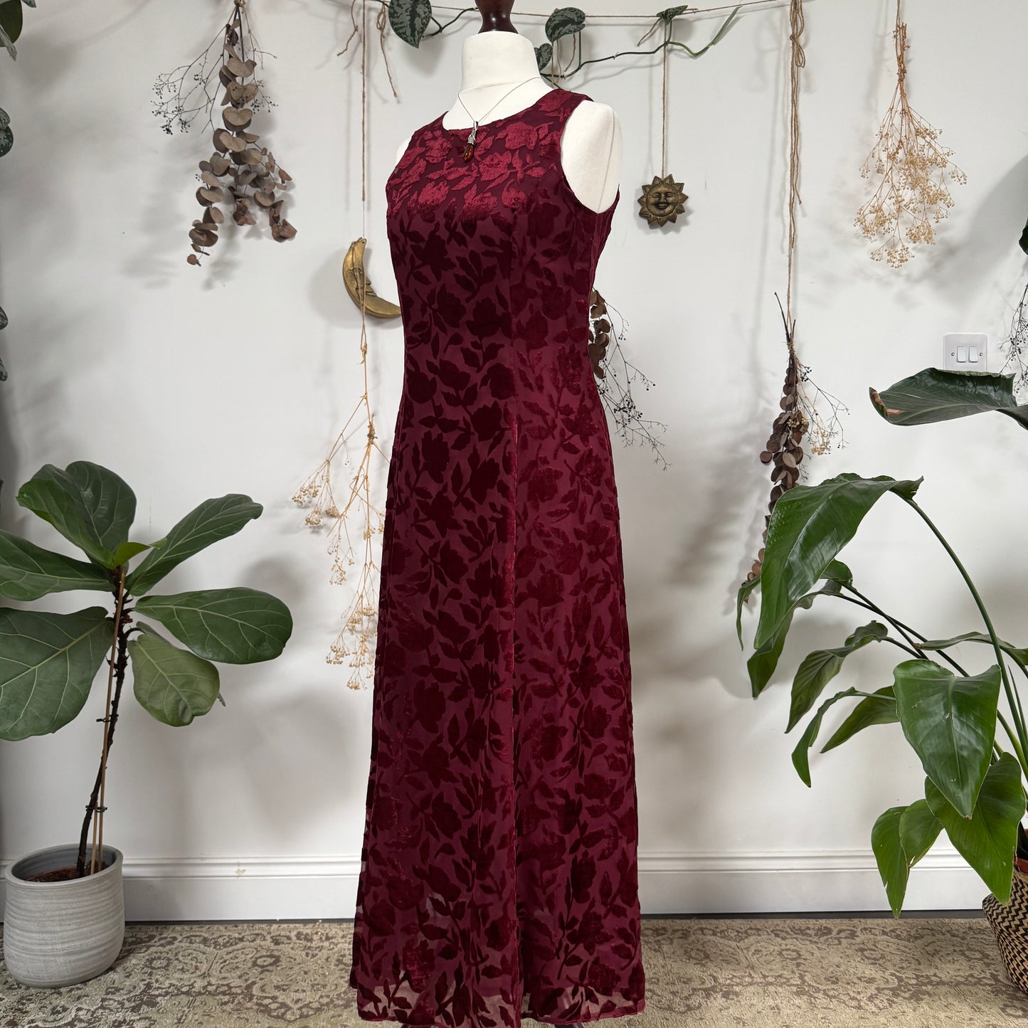 Wine red velvet dress - size M