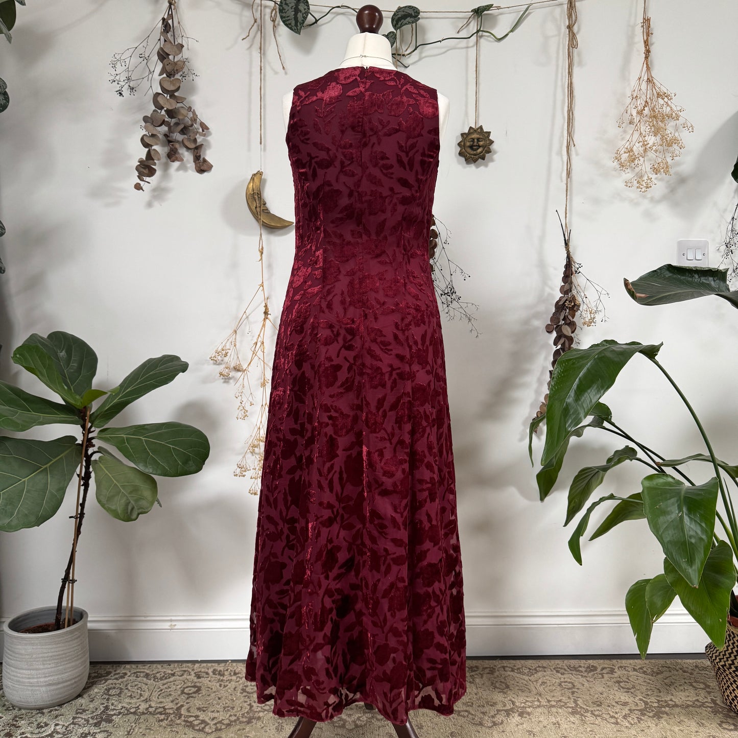 Wine red velvet dress - size M