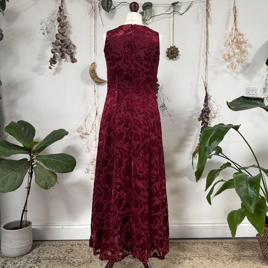Wine red velvet dress - size M