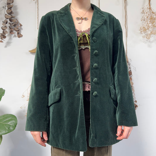Green velvet jacket - size M