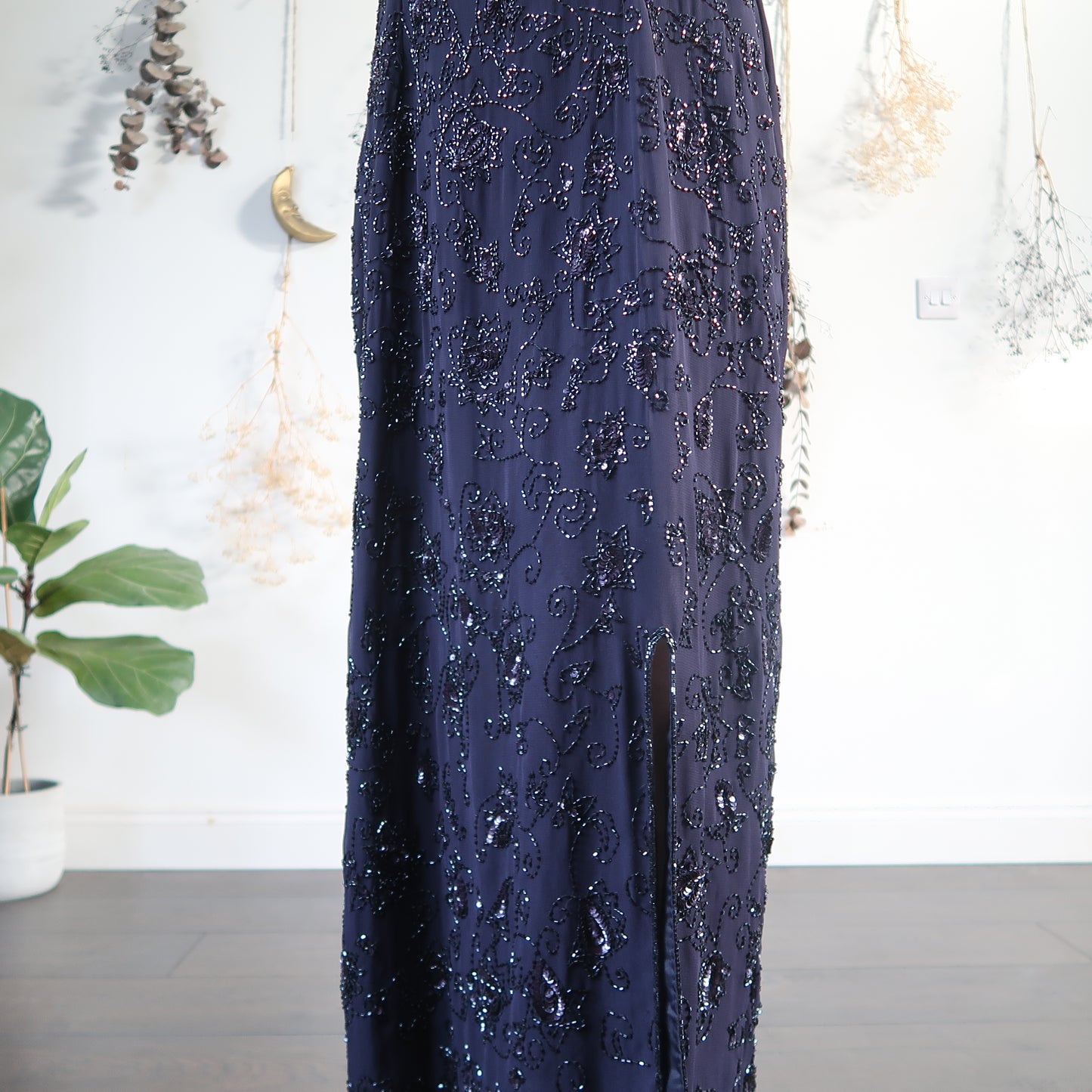 Purple beaded dress - size L