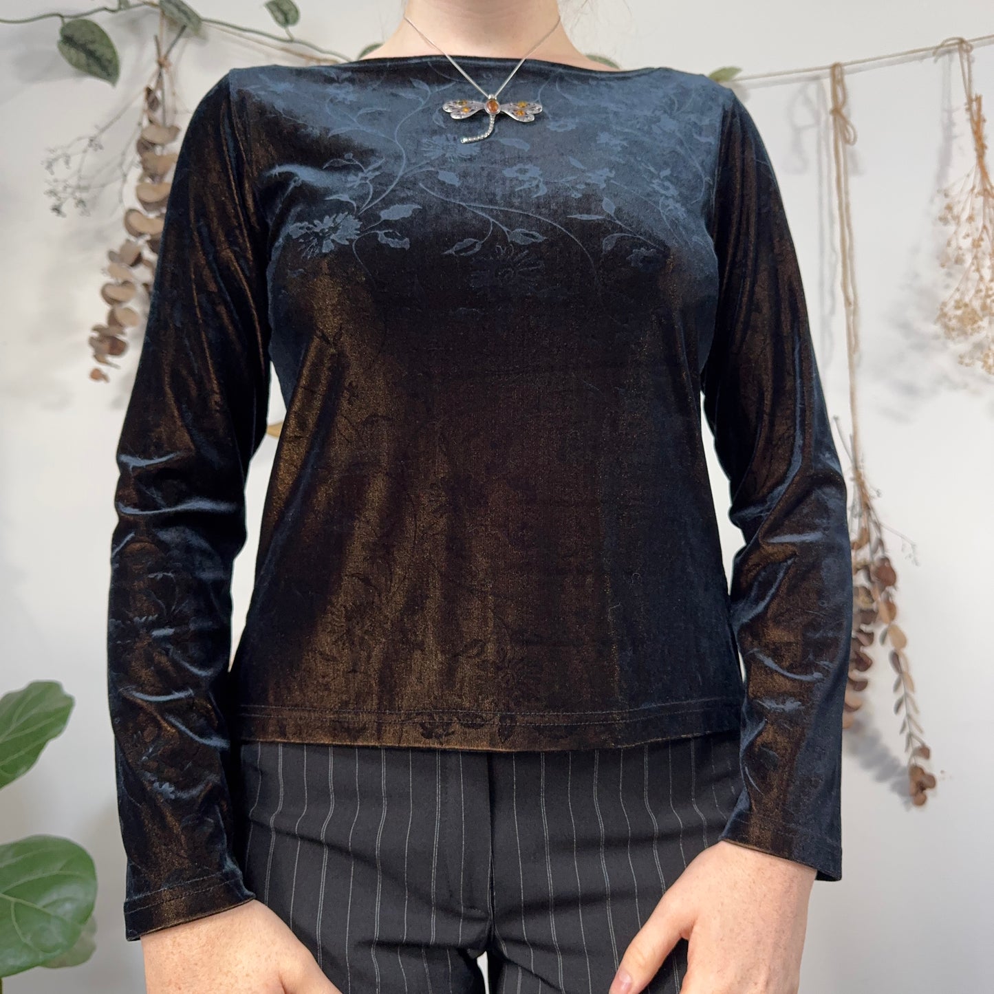 Two tone velvet top - size M