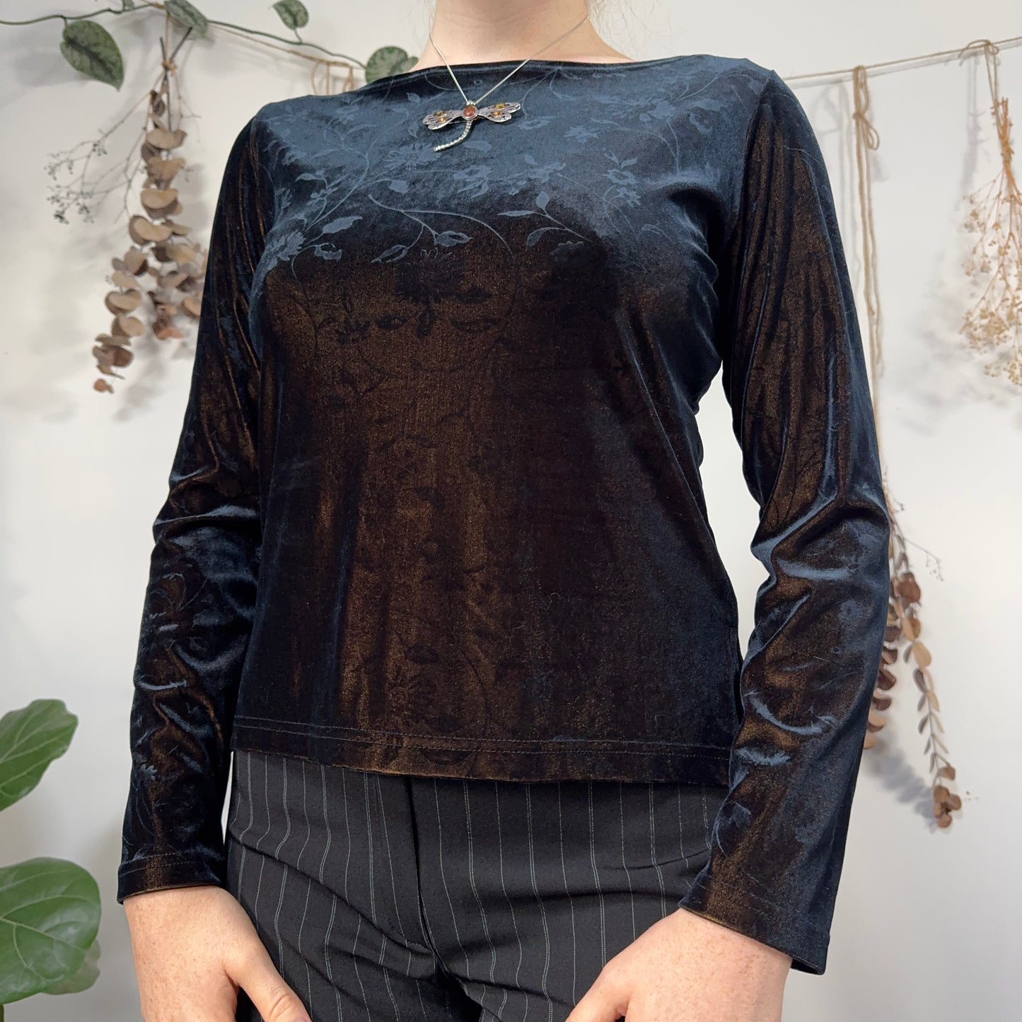 Two tone velvet top - size M