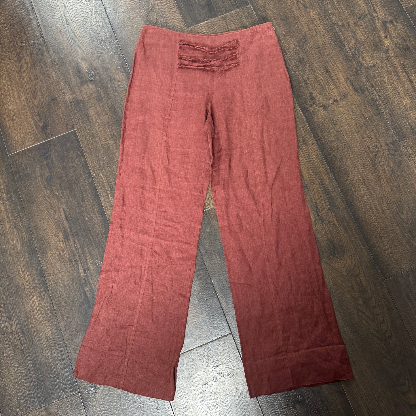 Brick red linen trousers - size M