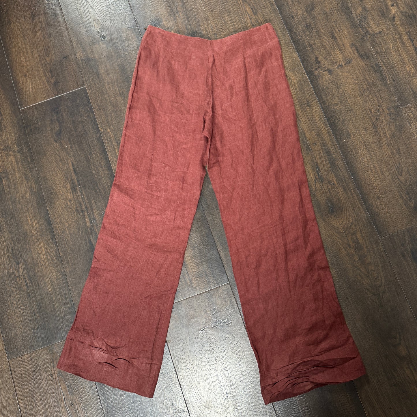Brick red linen trousers - size M