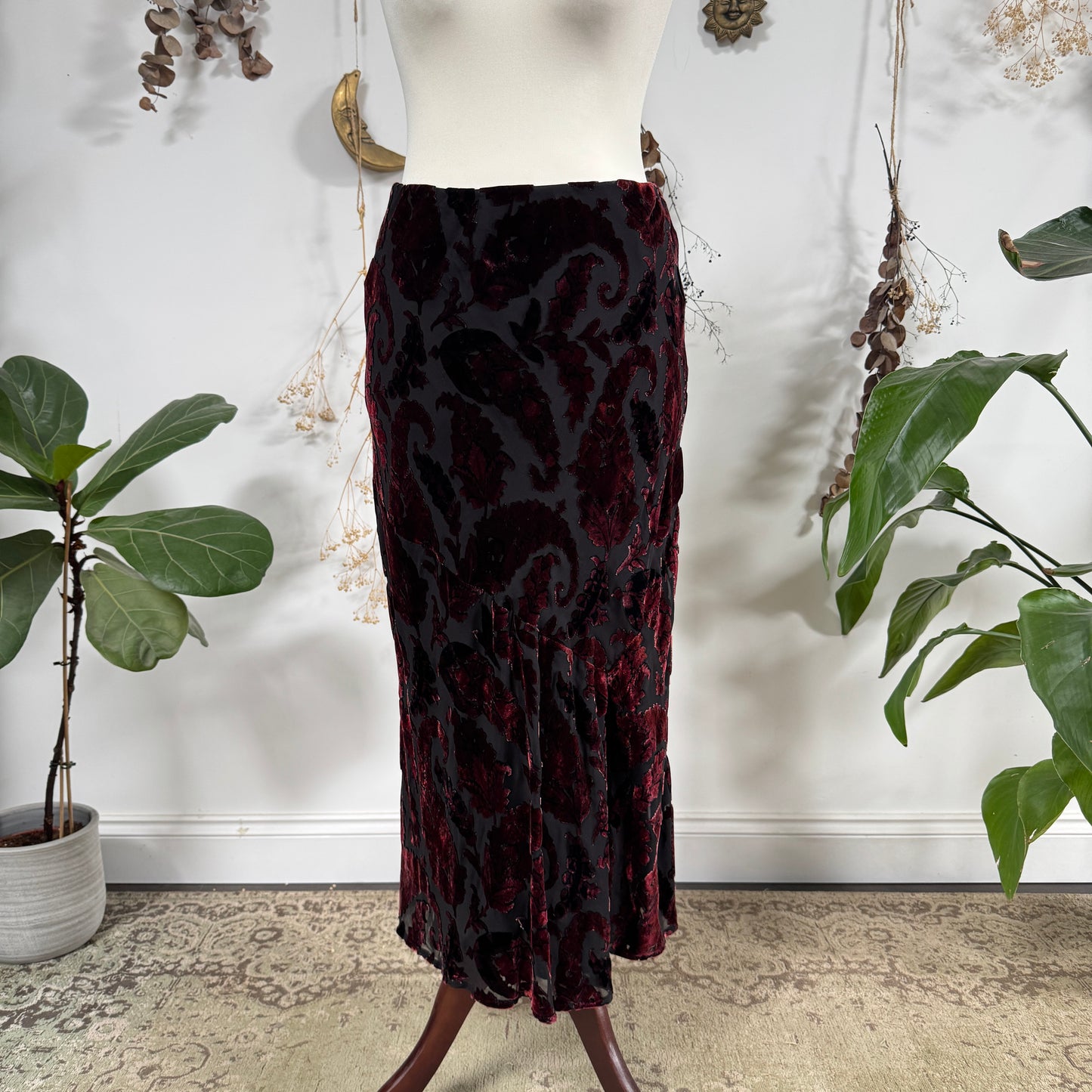 Paisley velvet skirt - size M