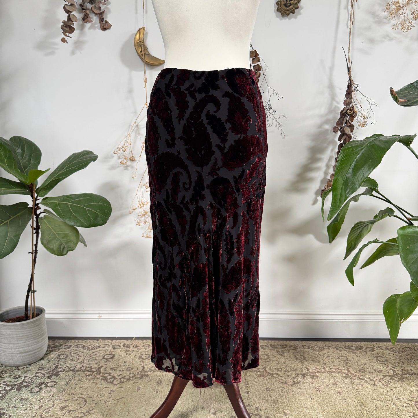 Paisley velvet skirt - size M