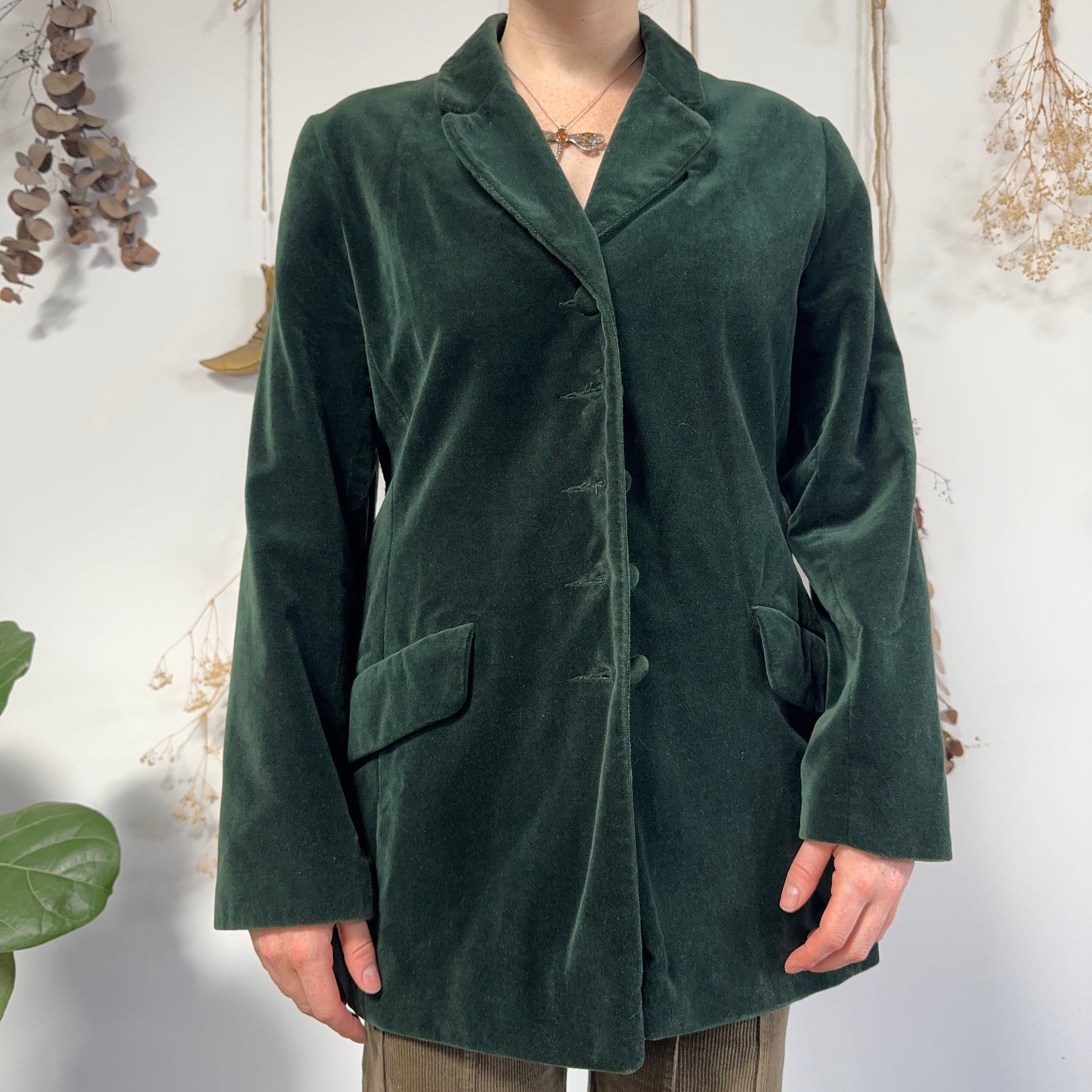 Green velvet jacket - size M