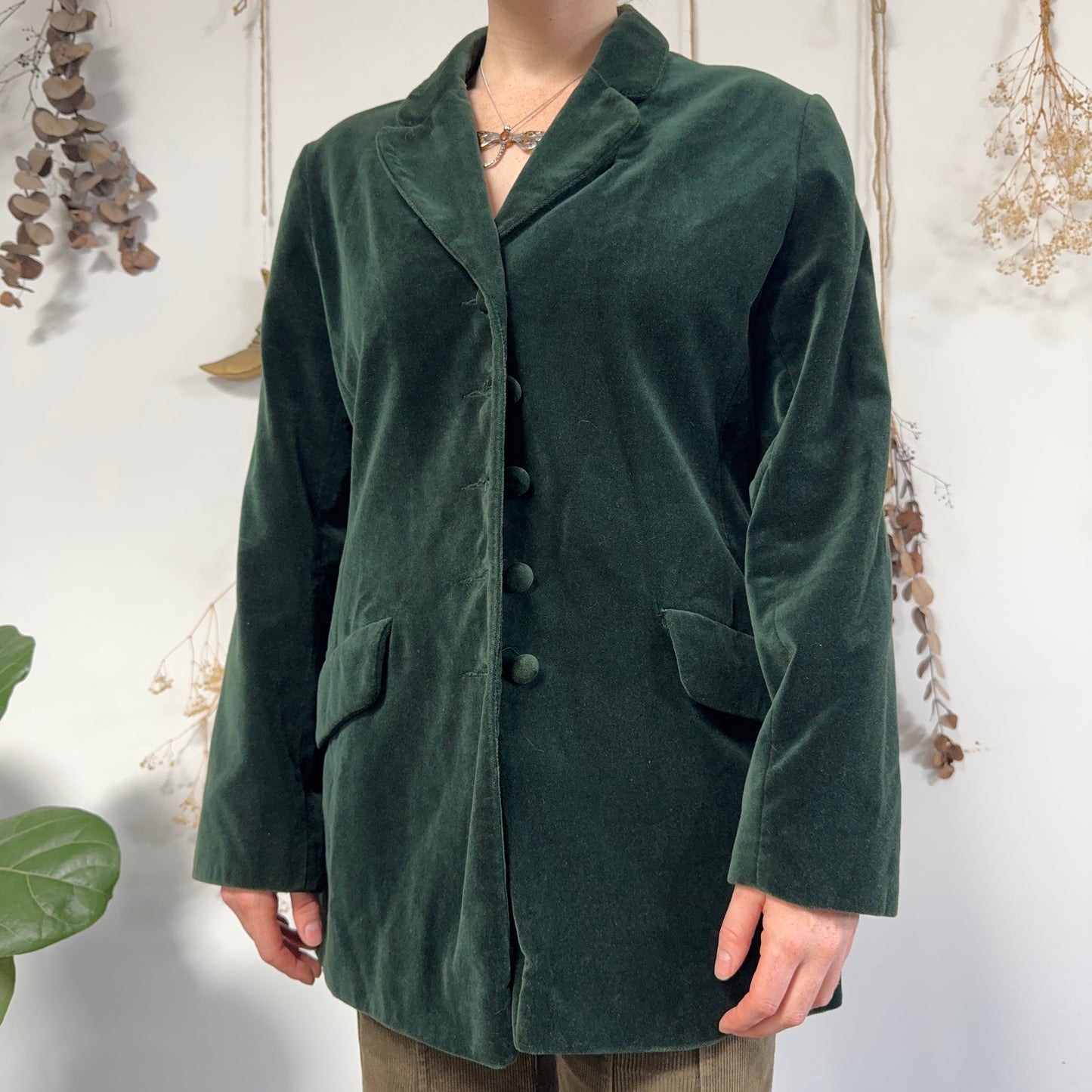 Green velvet jacket - size M