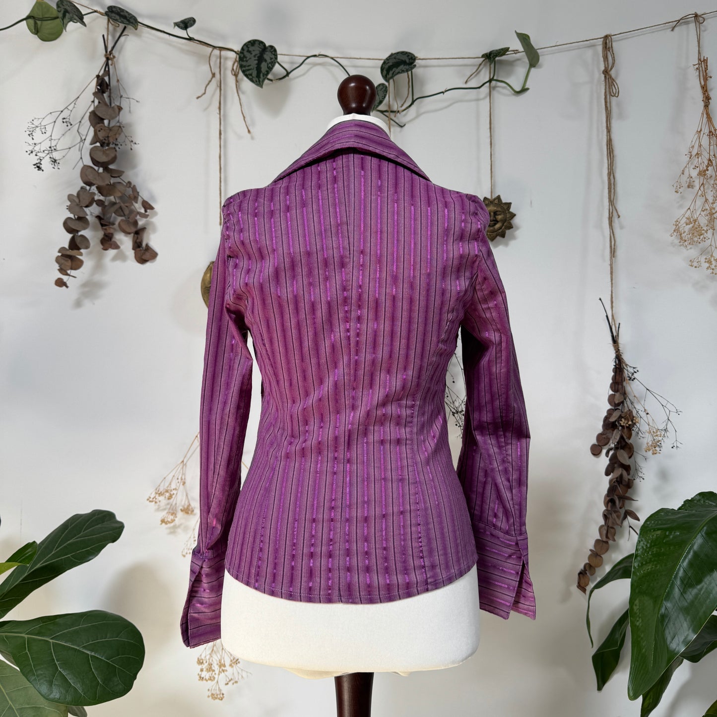Purple striped shirt - size M