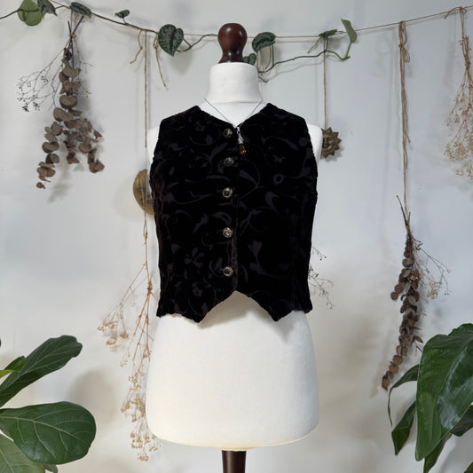 Brown velvet waistcoat - size S/M