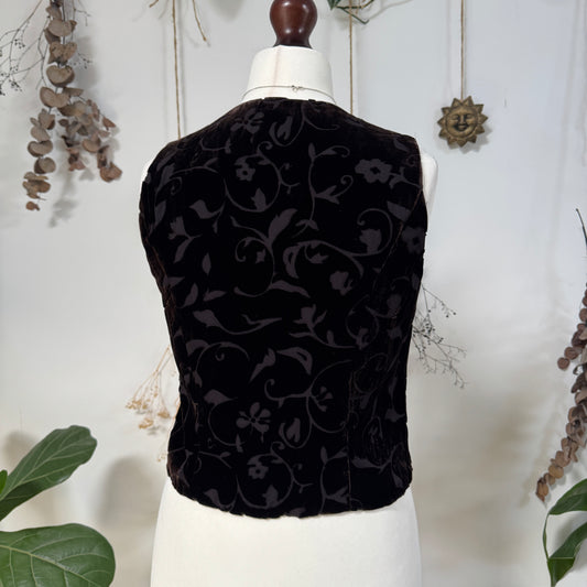 Brown velvet waistcoat - size S/M