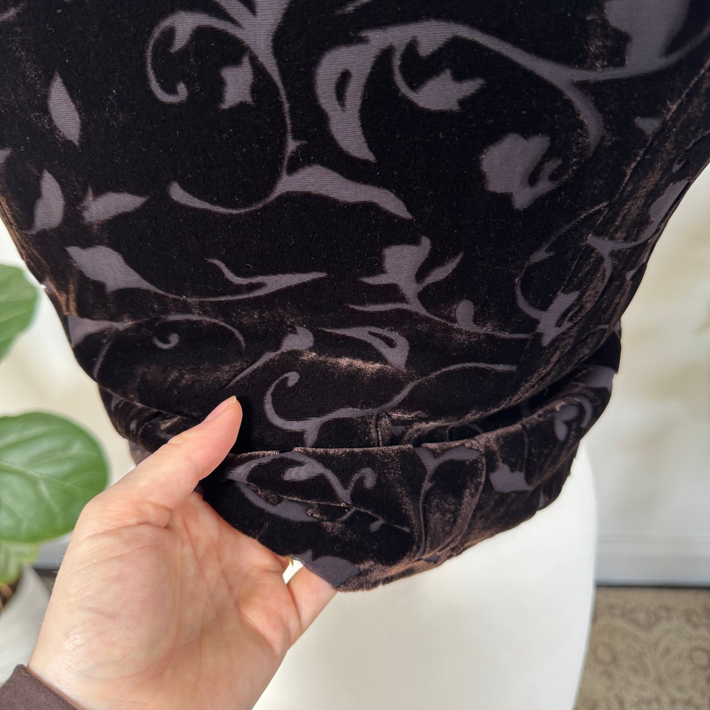 Brown velvet waistcoat - size S/M