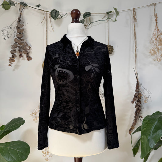 Black velvet shirt - size M