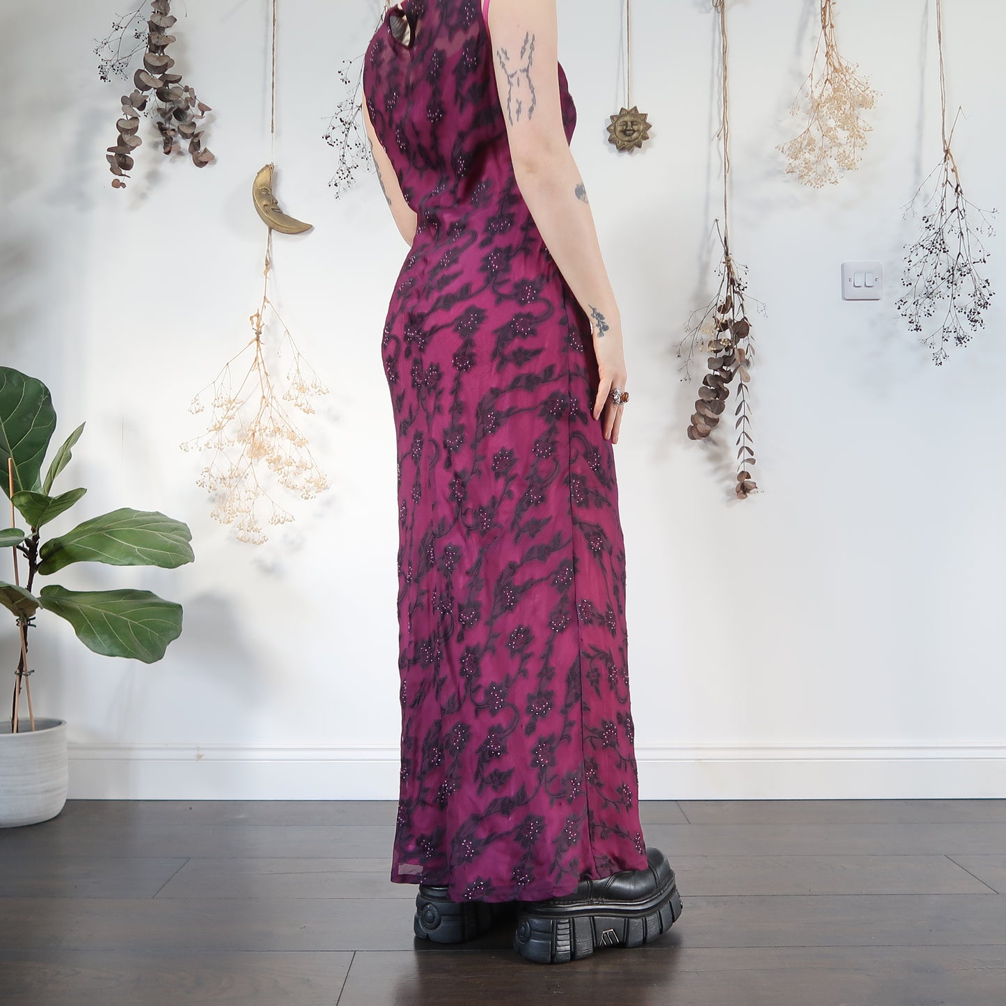 Purple floral dress - size M/L