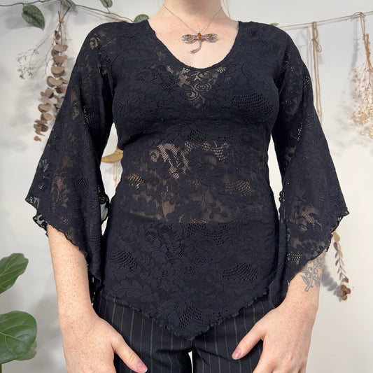 Black lace top - size S/M