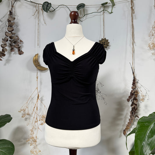 Black slinky top - size M