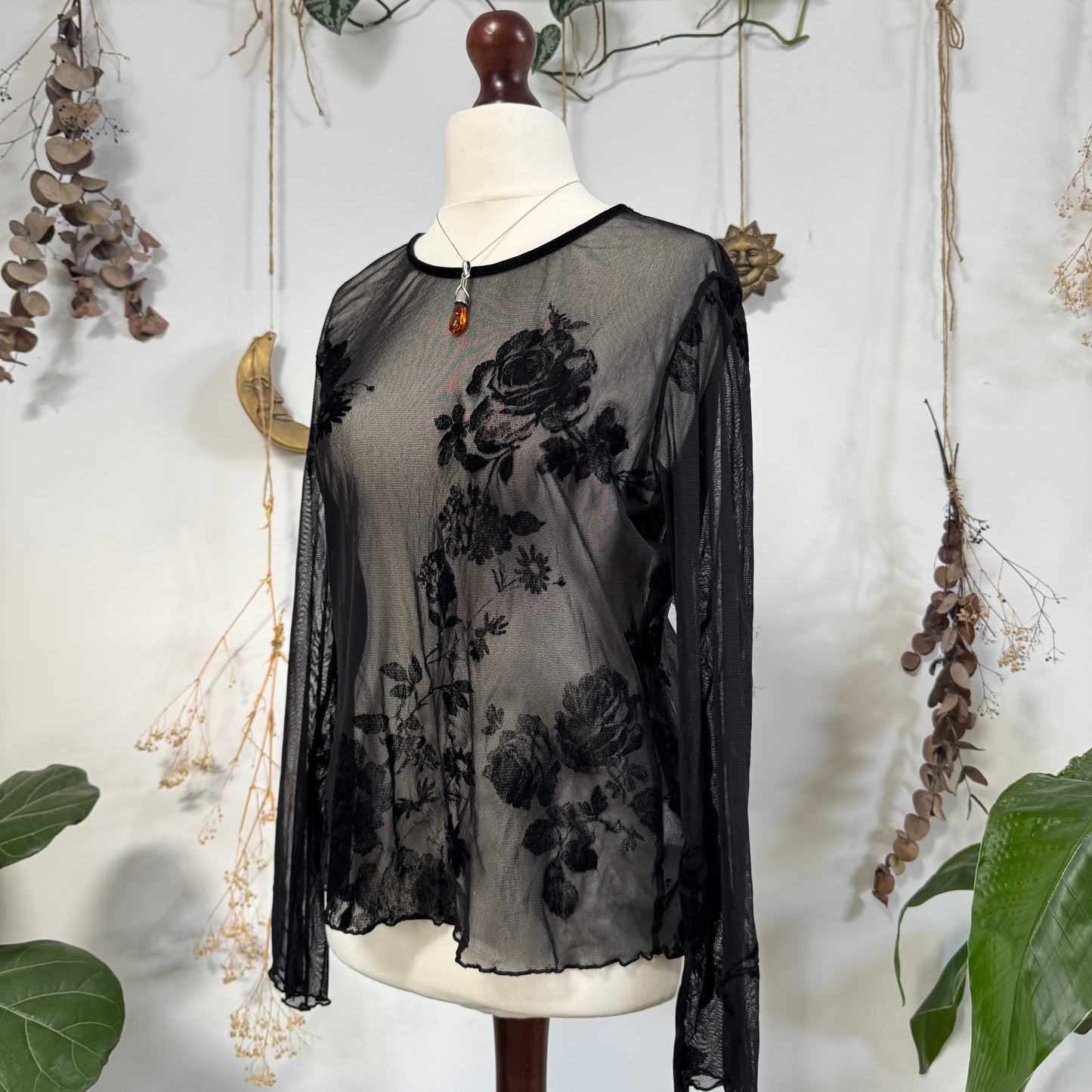 Black mesh top - size L/XL
