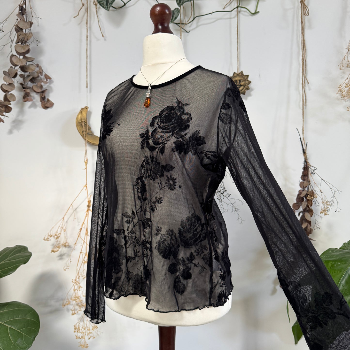 Black mesh top - size L/XL
