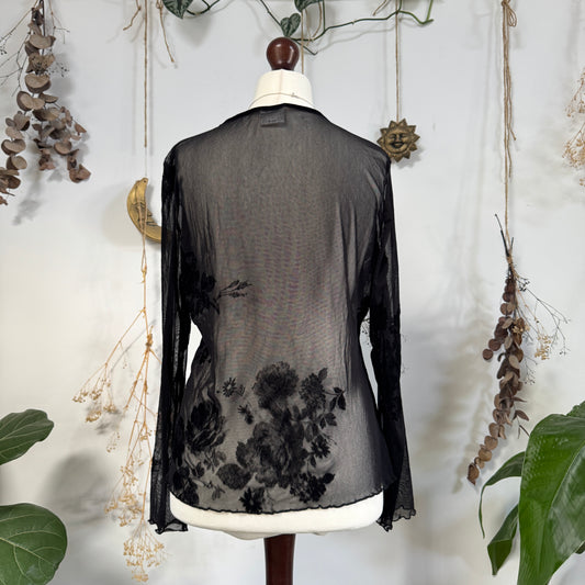 Black mesh top - size L/XL