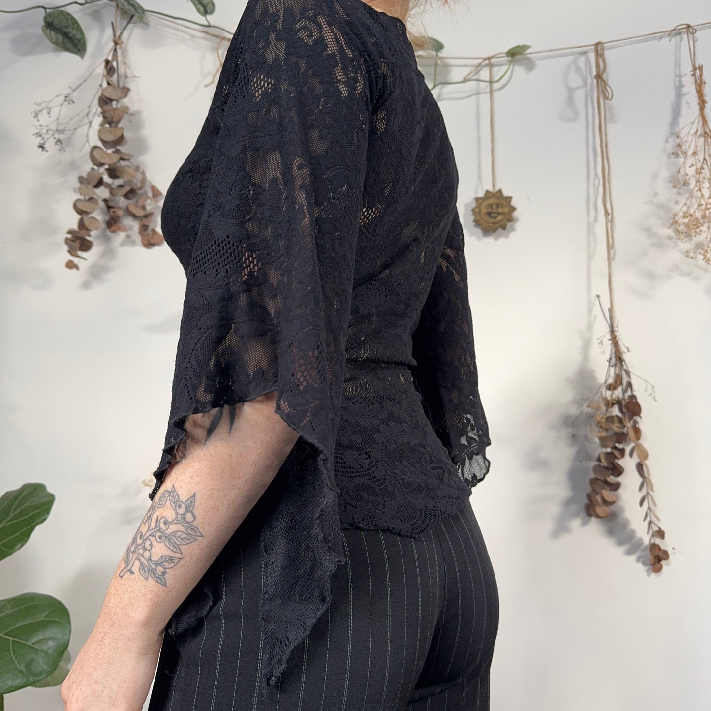 Black lace top - size S/M