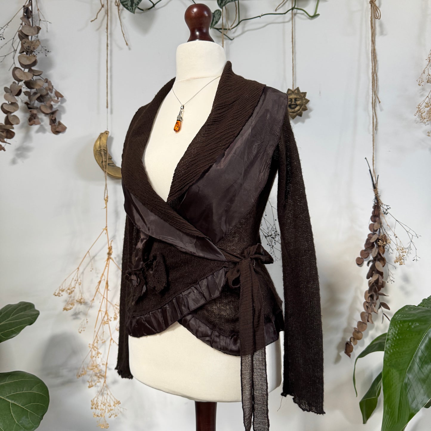 Brown wrap blouse - size S/M