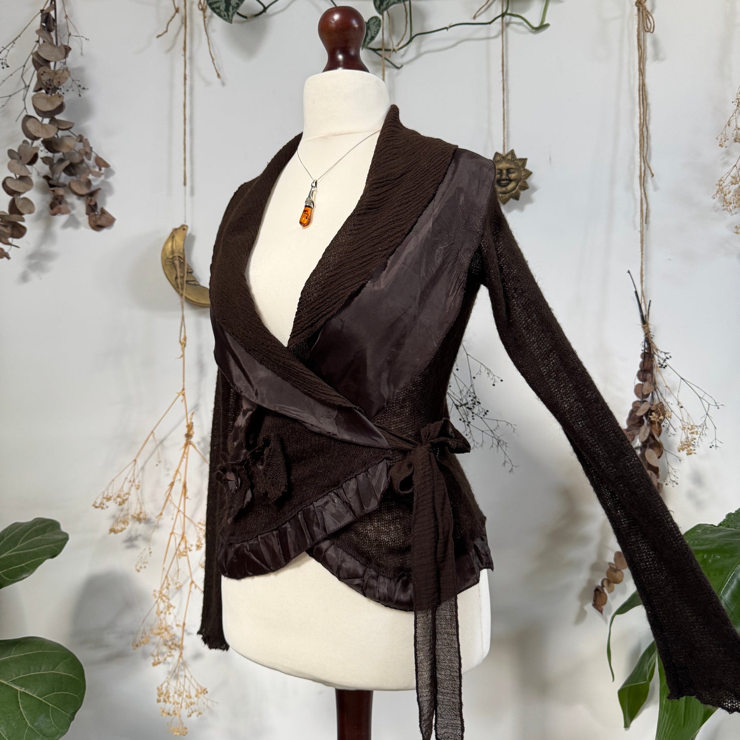 Brown wrap blouse - size S/M