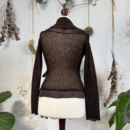 Brown wrap blouse - size S/M