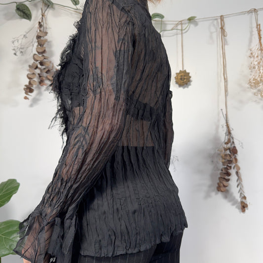 Black sheer shirt - size L
