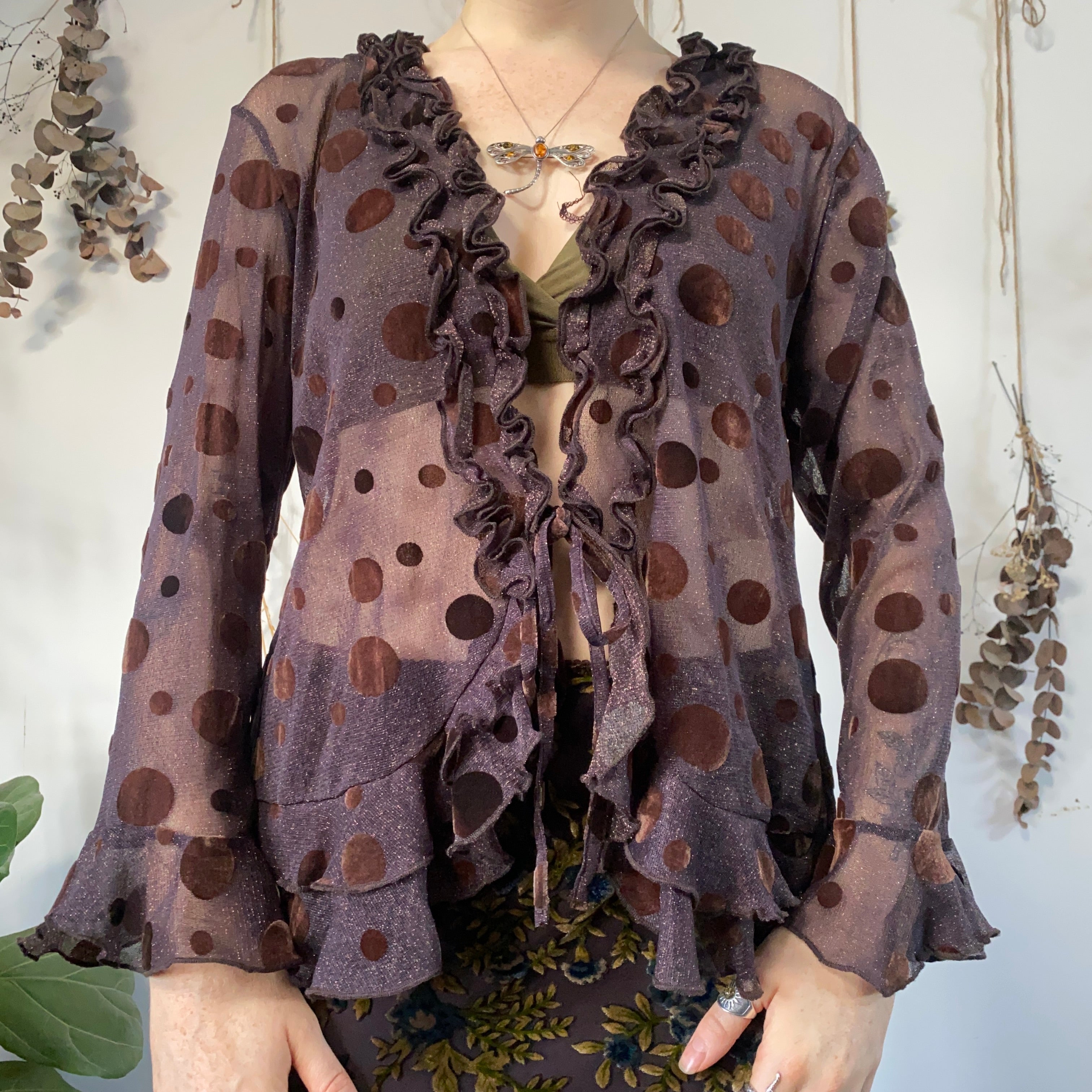 Mesh cardi top - size XL – Of Earth Vintage