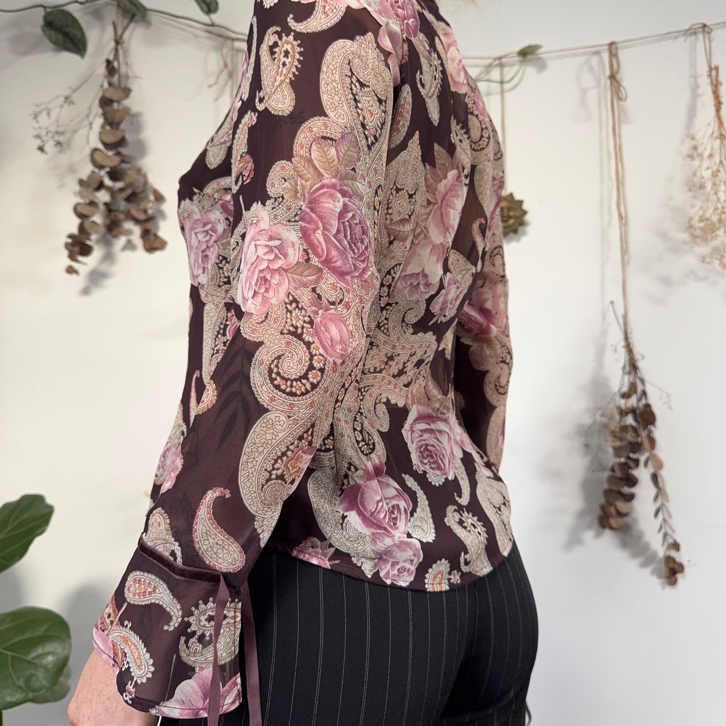 Purple paisley blouse - size M