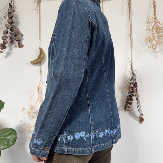 Embroidered denim jacket - size M