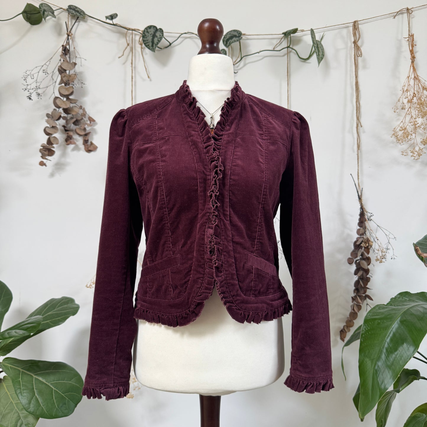 Purple cord jacket - size M