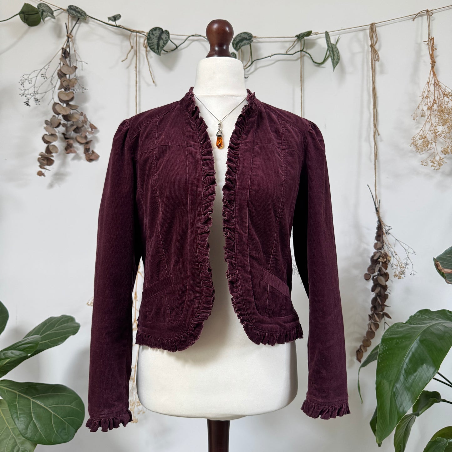 Purple cord jacket - size M