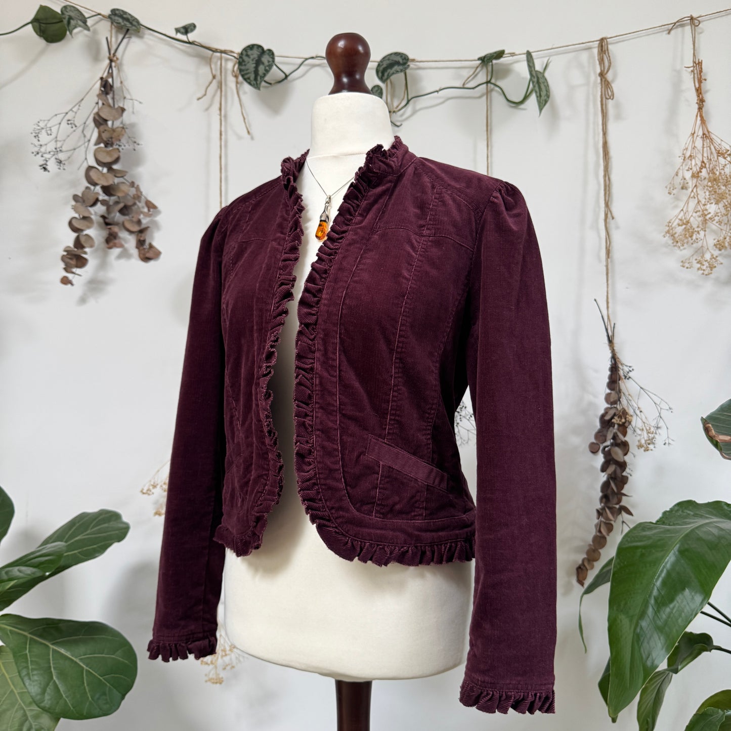 Purple cord jacket - size M