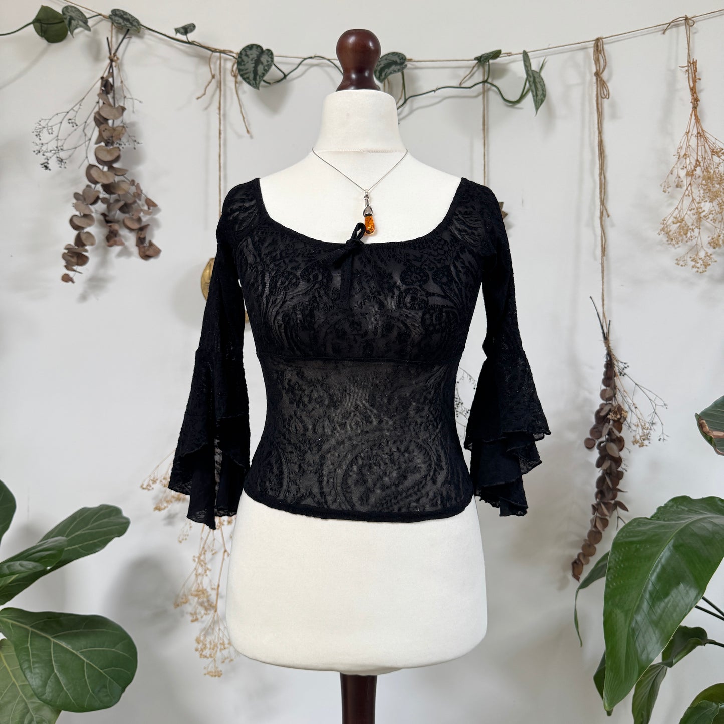 Black mesh top - size XS/S
