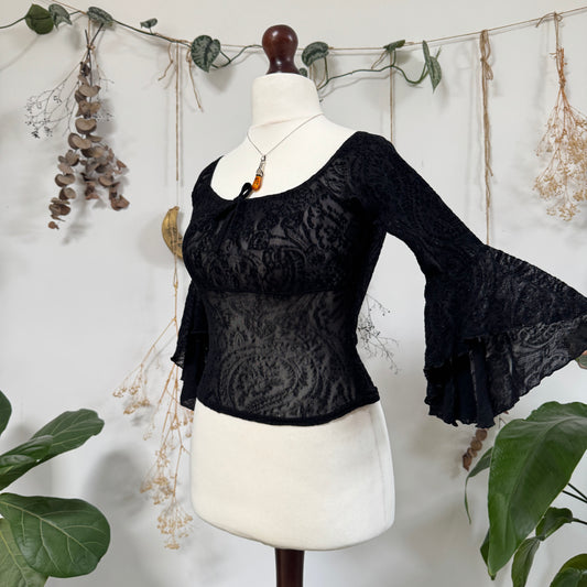 Black mesh top - size XS/S