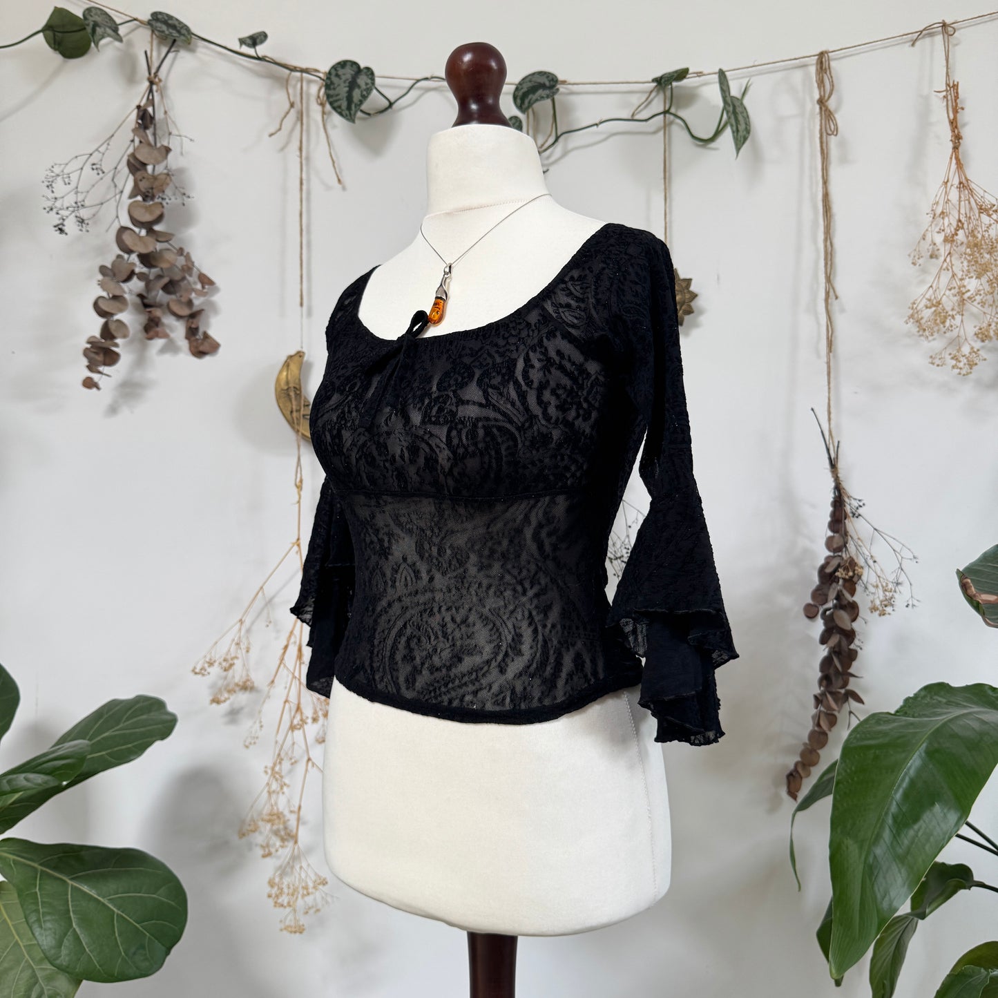 Black mesh top - size XS/S