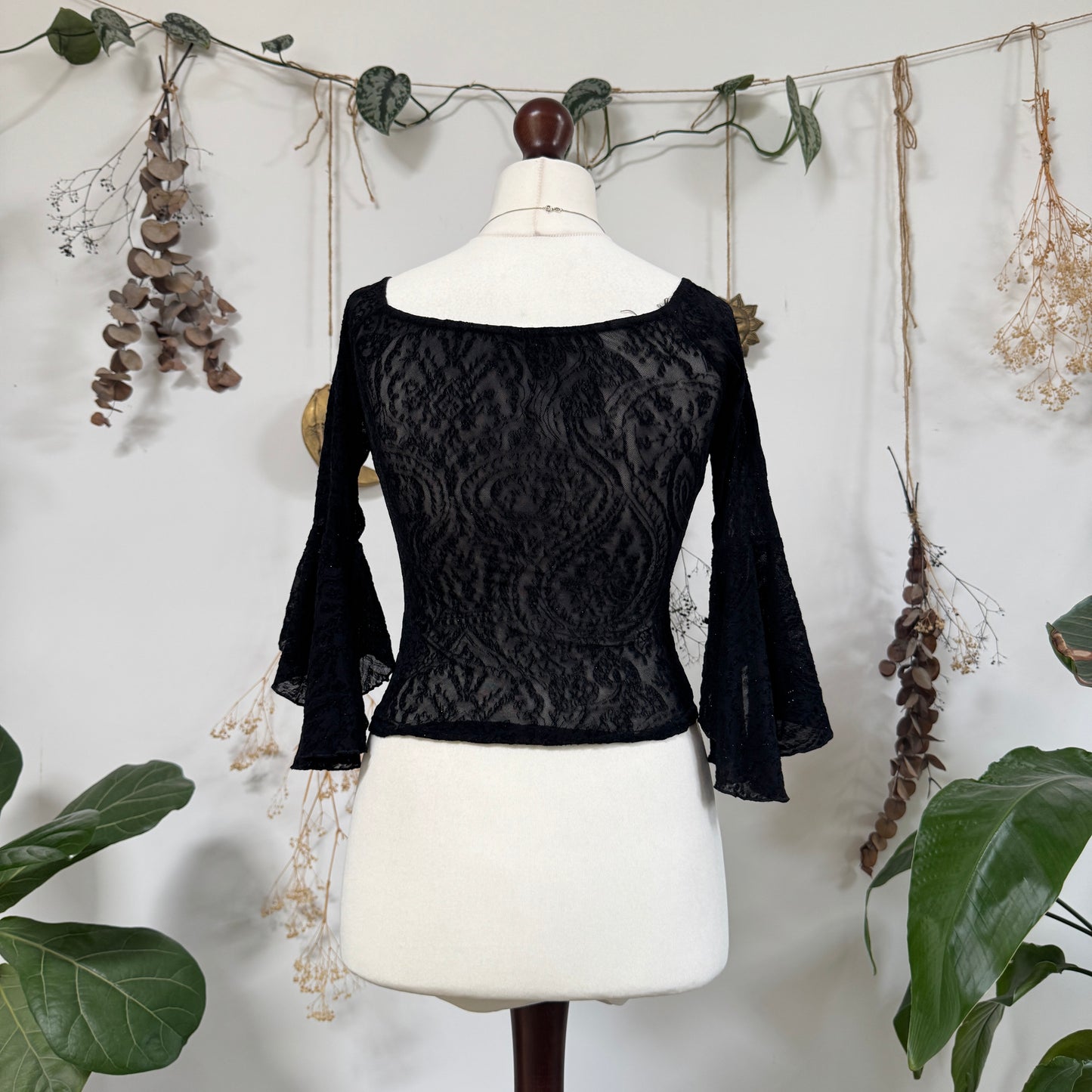 Black mesh top - size XS/S