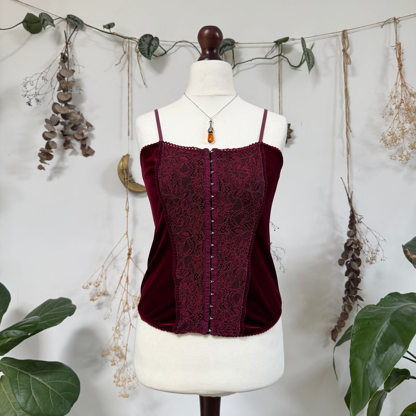 Wine red corset top - size M/L