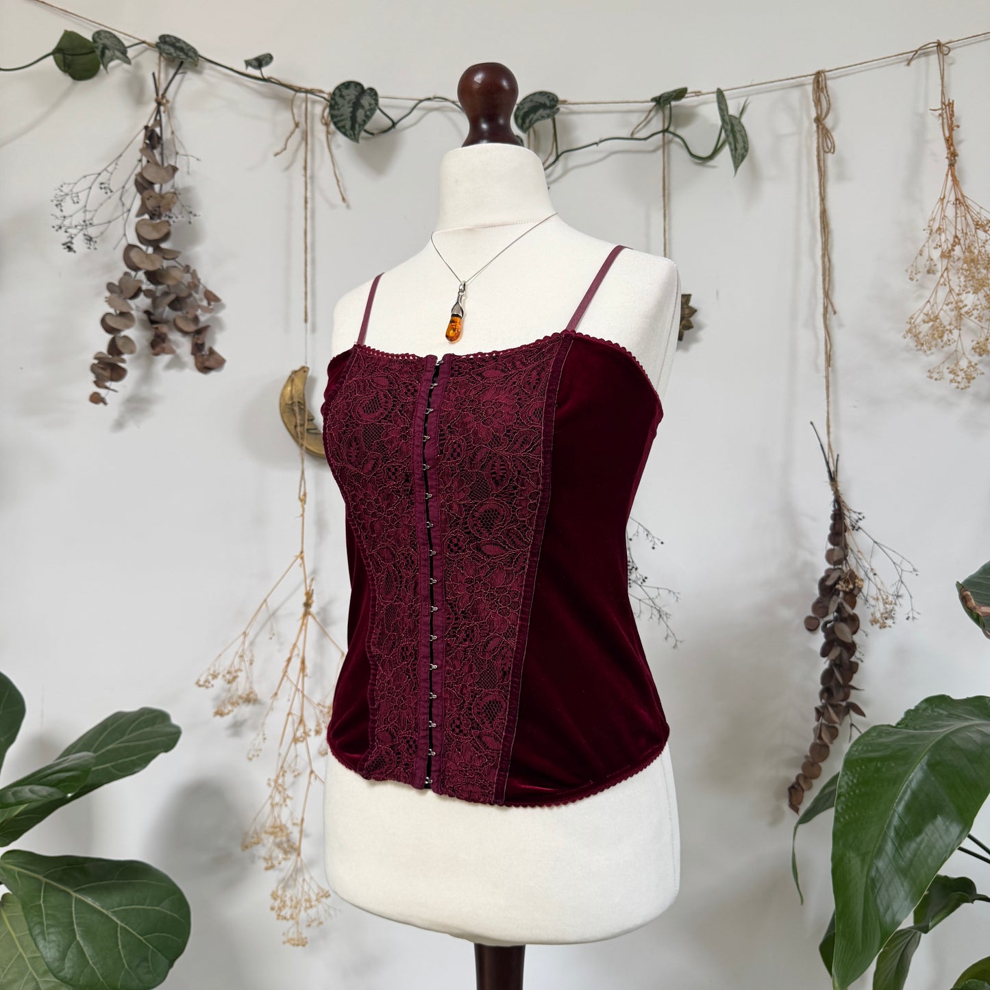 Wine red corset top - size M/L