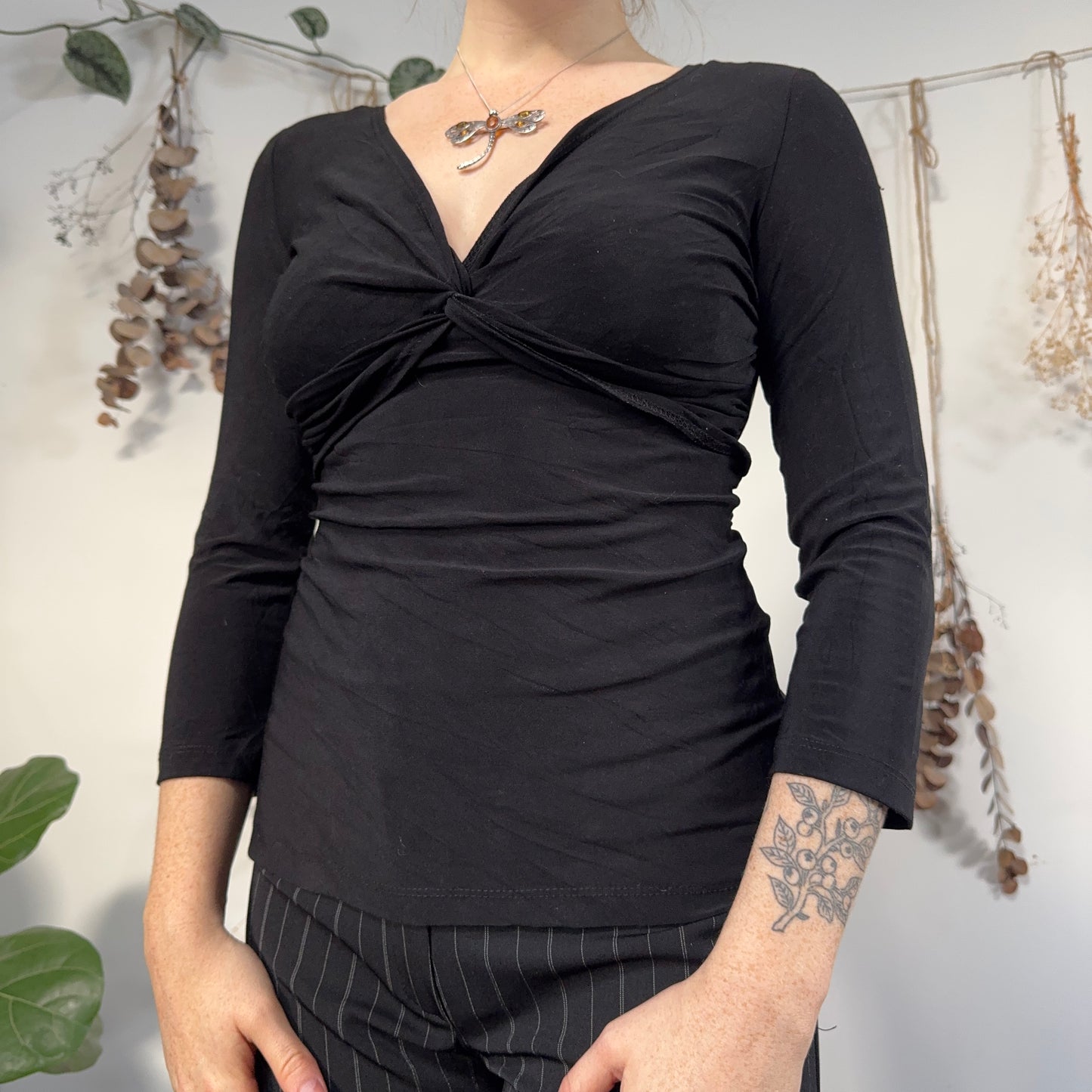 Black slinky top - size S/M