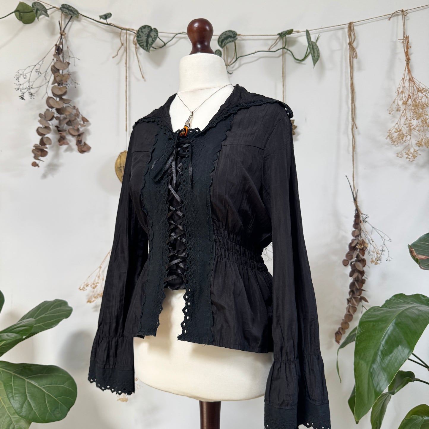 Black gothic blouse - size M