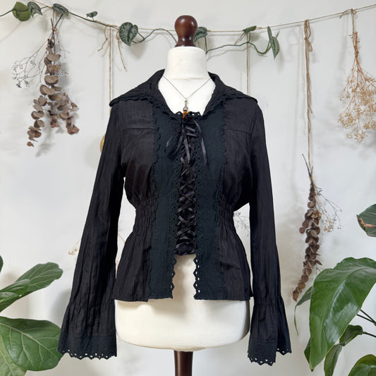 Black gothic blouse - size M